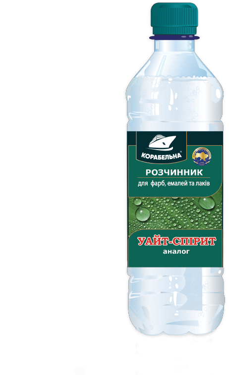 Розчинник/ан уайт-спіриту для емалей, лаків та фарб ТМ "Корабельна", 0,4л